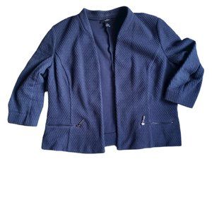Alfani Petite Blazer - Navy, textured,  3/4 sleeve